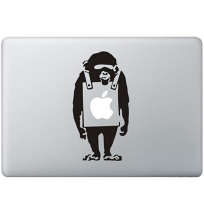Banksy Sad Monkey MacBook Decal Black Decals